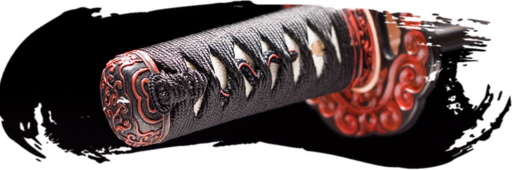 Tsuka de seda negra con hishigami